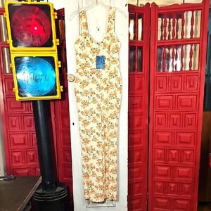 Market & Spruce Womens Off White Dusty Orange & Green Sleeveless Jumpsuit M